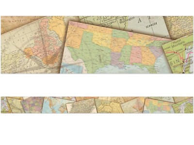 Teacher Created Resources Travel The Map Straight Border Trim (8639)