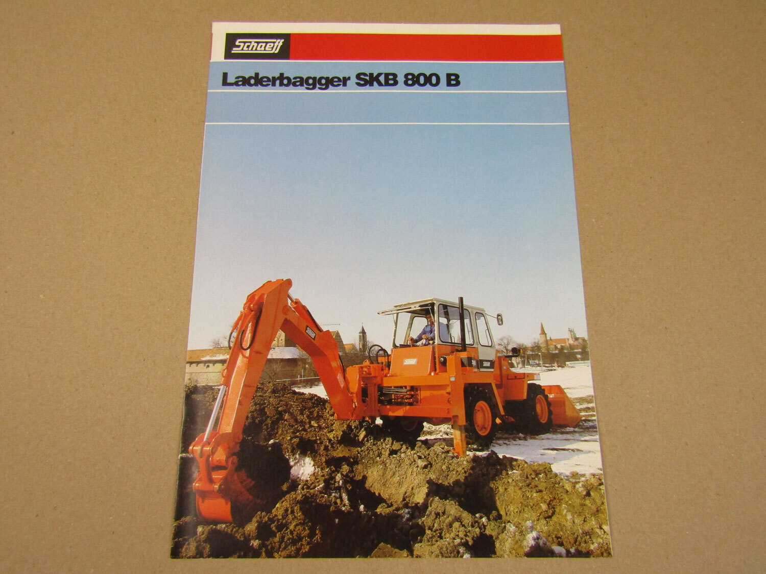 Prospekt Schaeff SKB 800 B Laderbagger 1983 mit Deutz Motor F4L 912