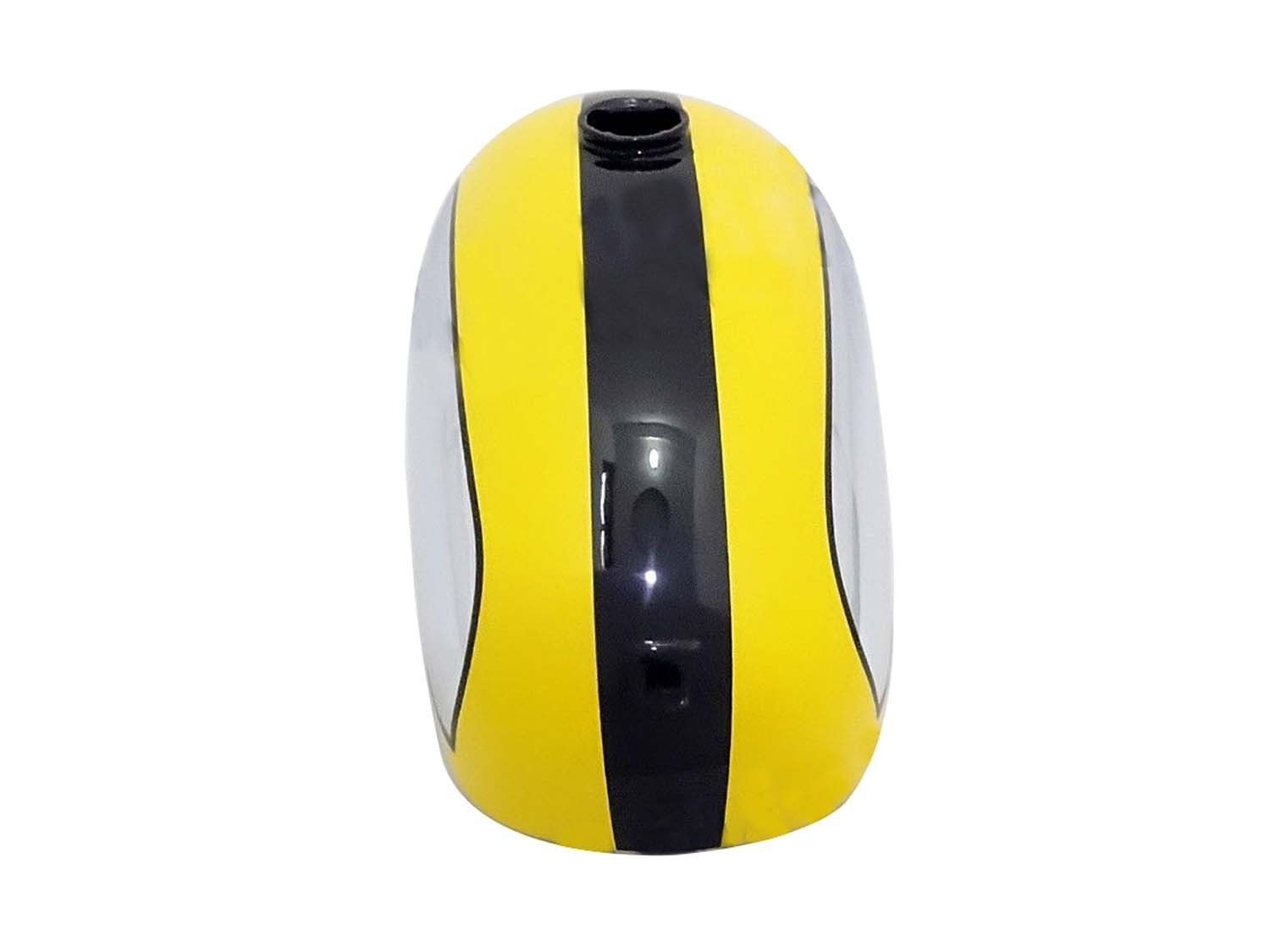 Petrol Fuel Tank Yellow & Black Chrome Plated Fits Ducati 350cc Scrambler
