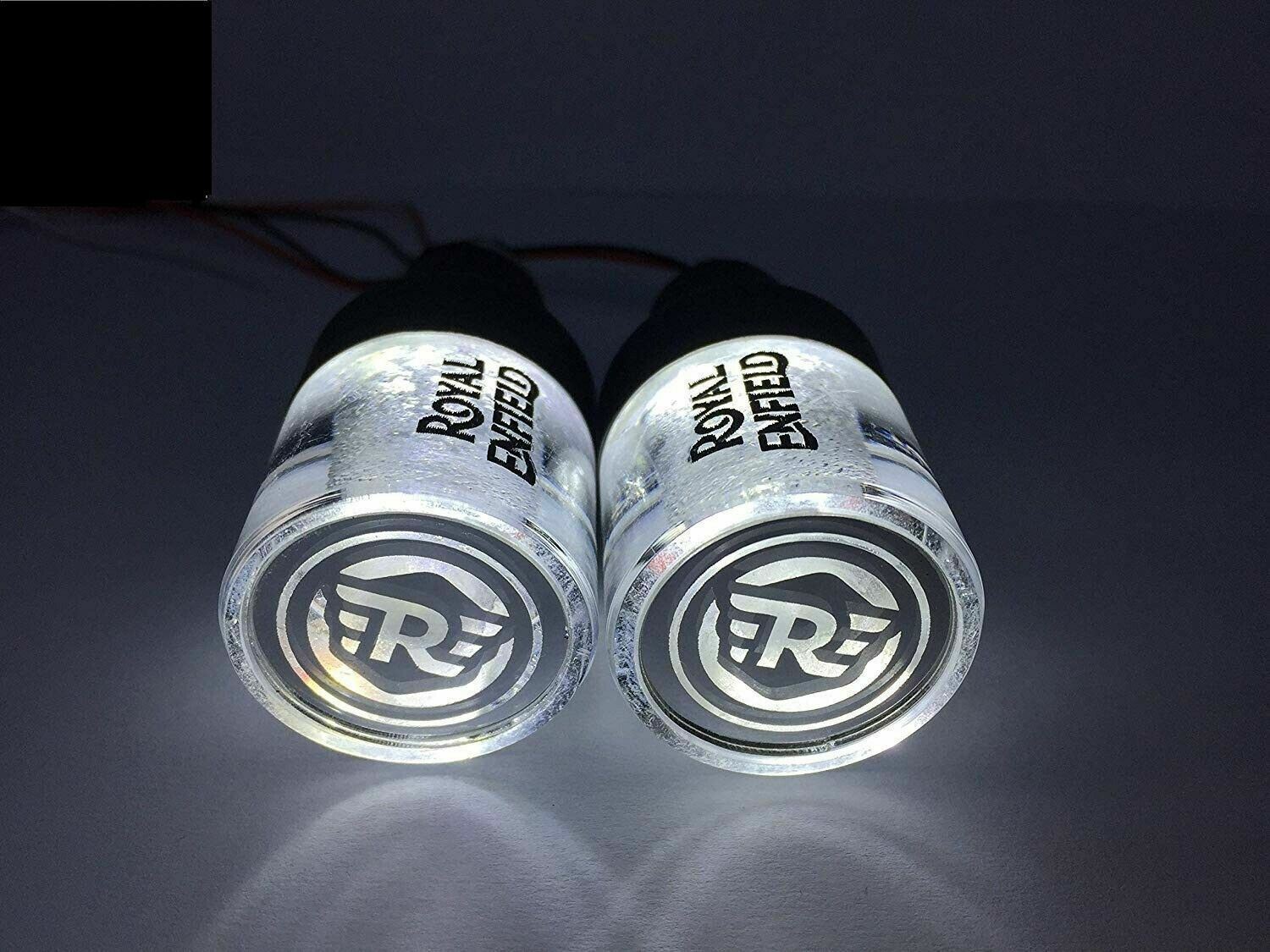 For Royal Enfield Crystal Handle Bar End Indicator LED Light Side Weights  