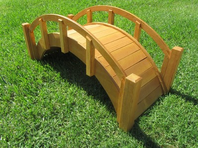 Wooden Garden Bridge Miniature Japanese Waterproofed Outdoor Yard