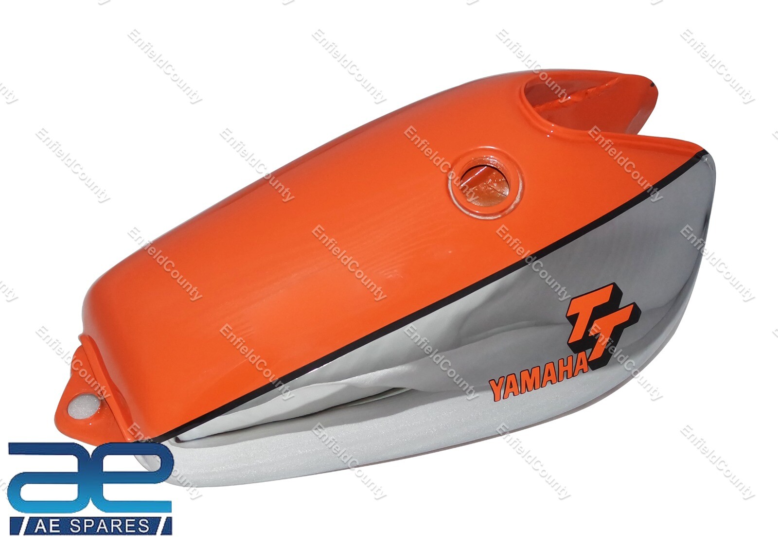 Fuel Petrol Gas Tank Steel Chrome & Orange for Yamaha XT500 TT500 1977 Model  