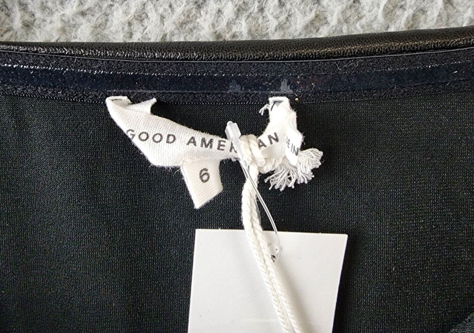 Good American Faux Leather Tube Mini Dress Women's 6 Black Side Zip Closure - Picture 7 of 13