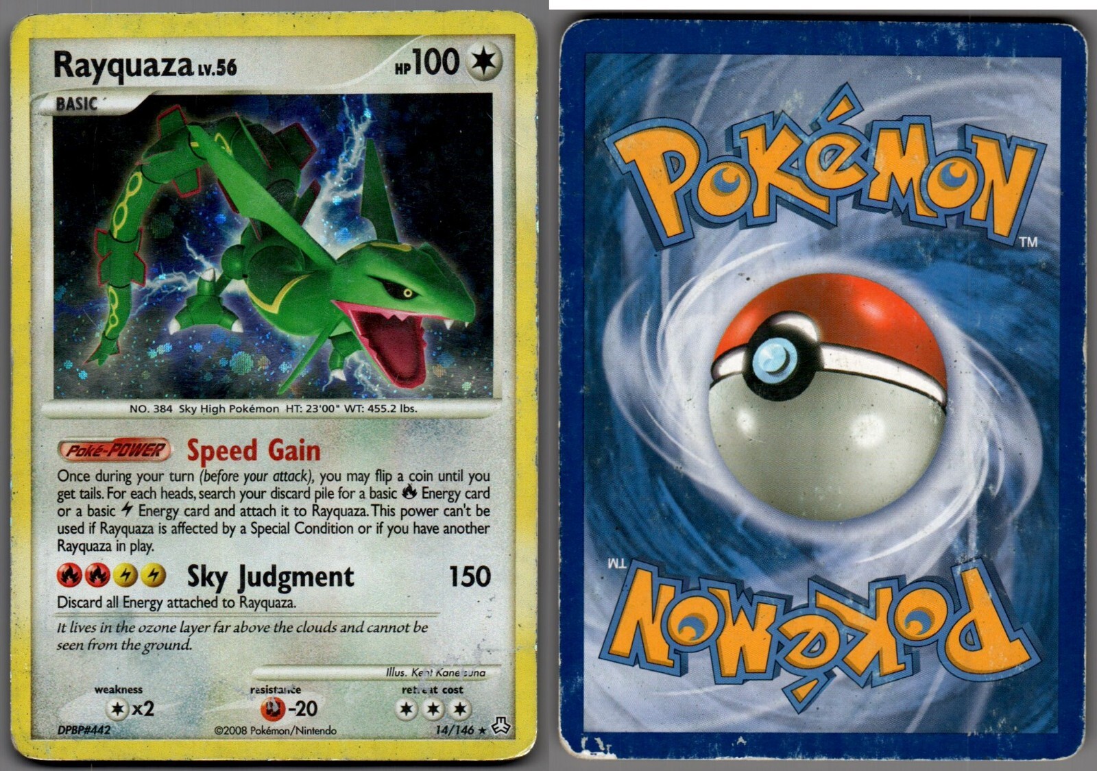 2008 Pokemon, Legends Awakened, #14/146 Rayquaza Lv. 56 2008 Pokemon, Legends Awakened, #14/146 Rayquaza Lv. 56
