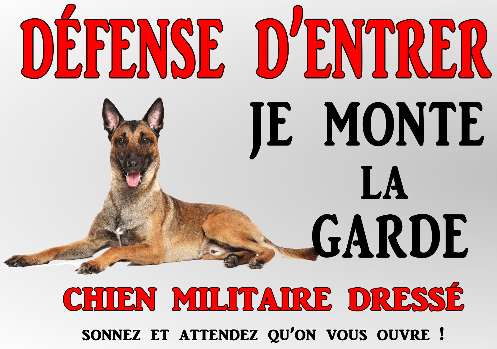 Plaque Personnalisable Chien Plaque Humour Malinois - « Attention Chien Gentil, Méfiez-Vous Du Maître » - Panneau Aluminium 15x20cm - Déco Extérieur/Intérieur Panneau Malinois Personnalisable - 5