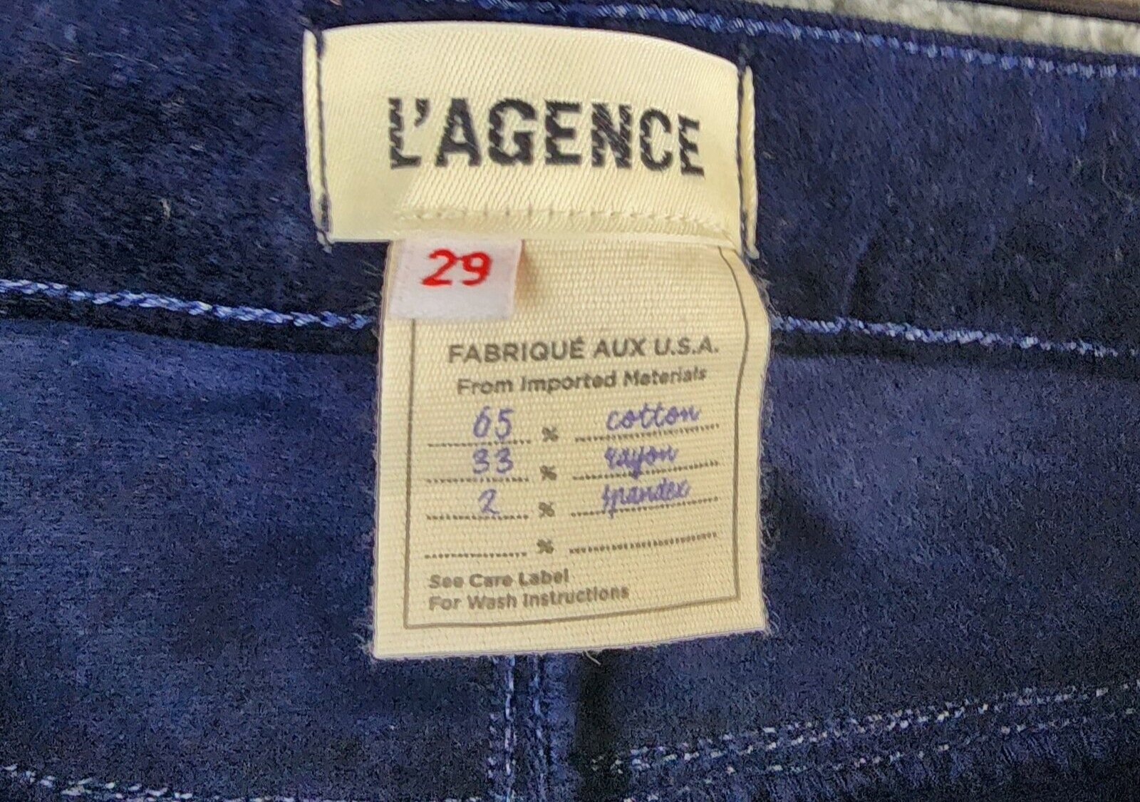 L'AGENCE Monique Ultra High Rise Skinny Jeans Women's 29 Dark Navy Pockets Zip - Picture 10 of 13