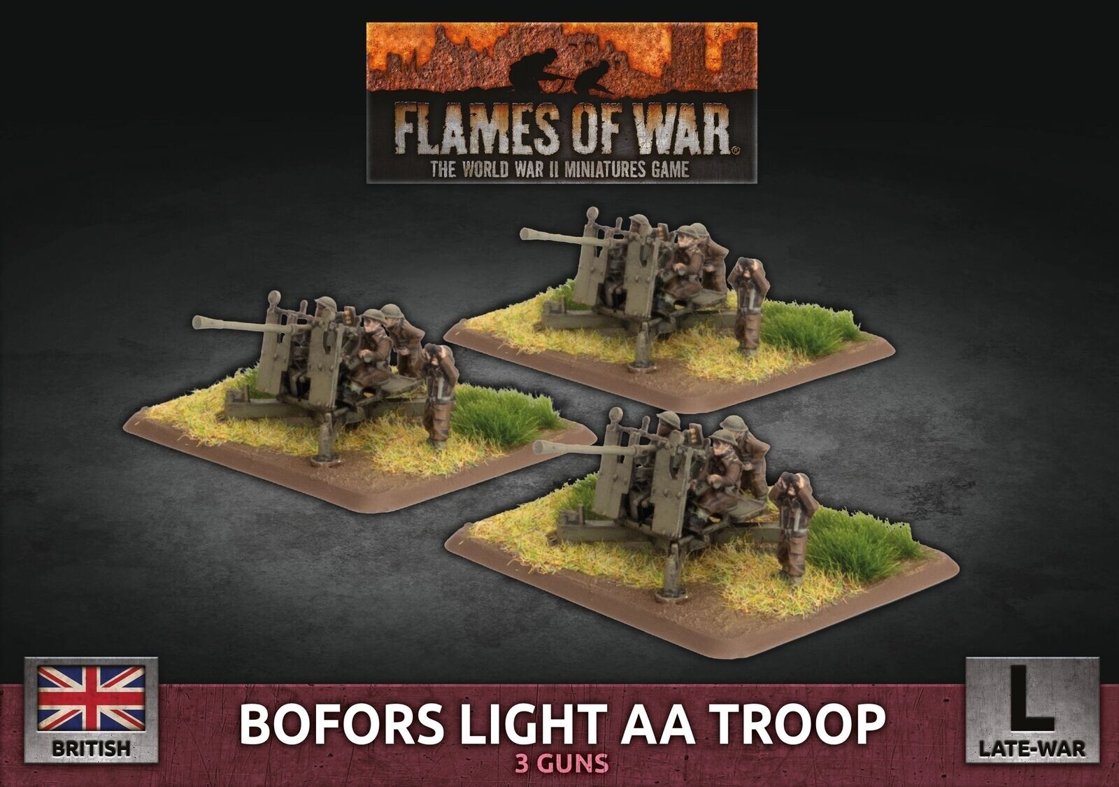 Легкий зенитный отряд Bofors Британские миниатюры Flames of War Late War