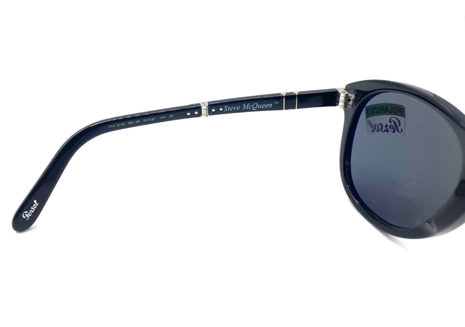Pre-owned Persol Steve Mcqueen Po714sm Sunglasses 95/48 Black/grey Polarized Lens 54mm In Gray