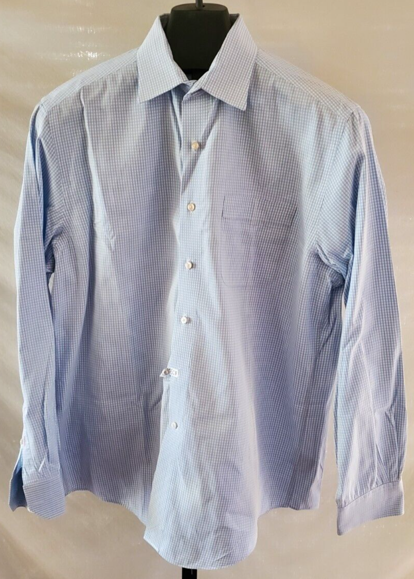 Tommy Bahama Blue & White Plaid Button Down Shirt Mens Size 16...