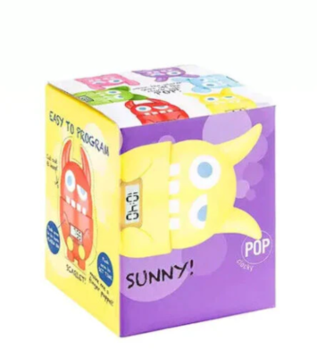 Y Pop Monster Sunny  Yellow Kids Alarm Clock ( Bounces Around )