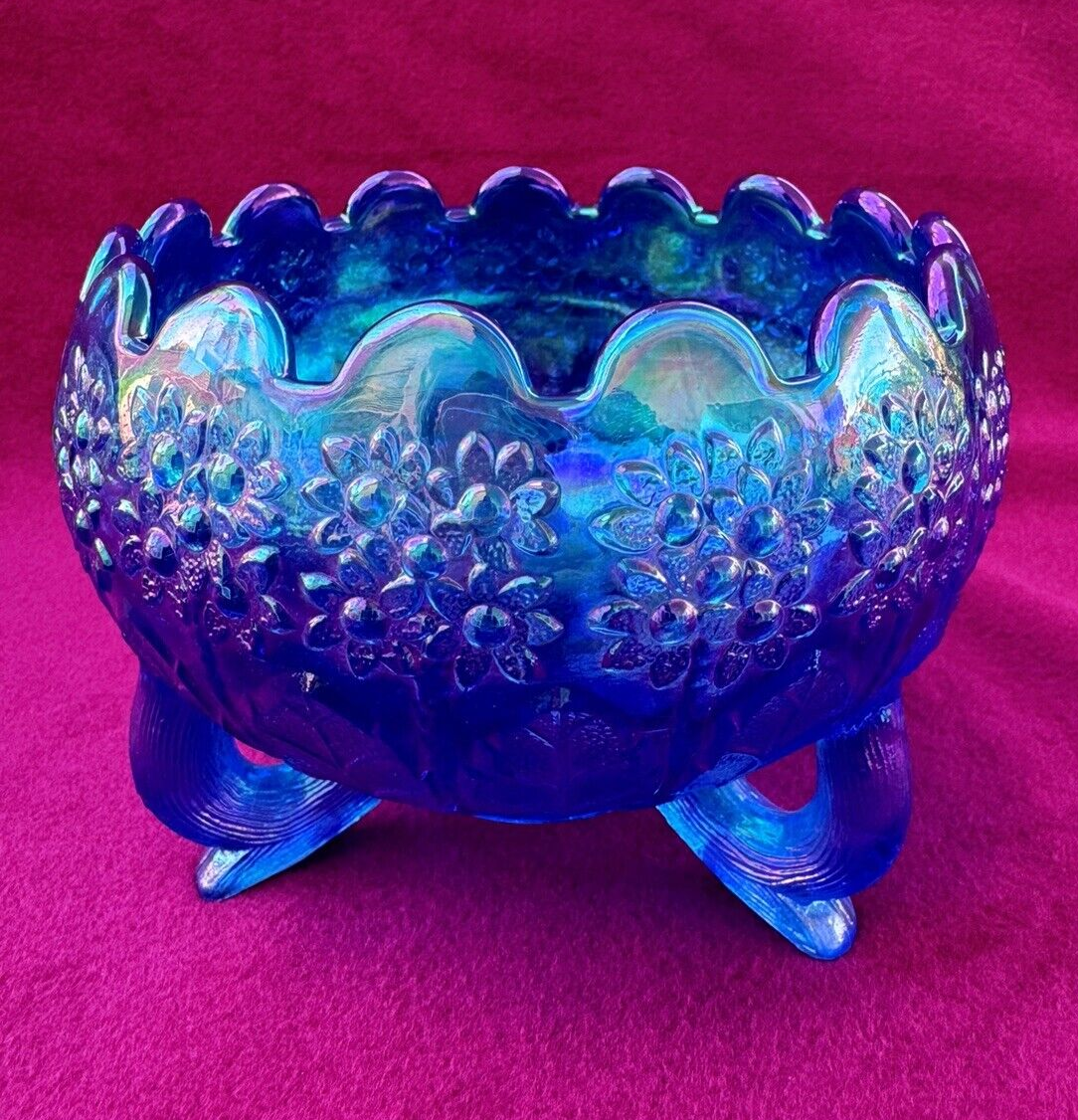 FENTON カーニバルガラス フラワーベース USAヴィンテージ プレスガラス FENTON カーニバルガラス フラワーベース USAヴィンテージ