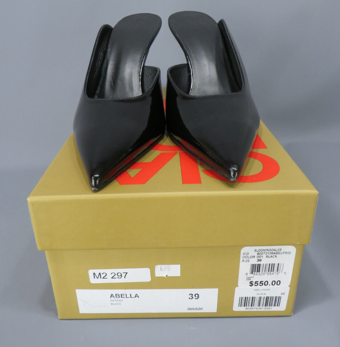 Gia Borghini Abella Patent High Heel Mules $550 Size 39 # M2