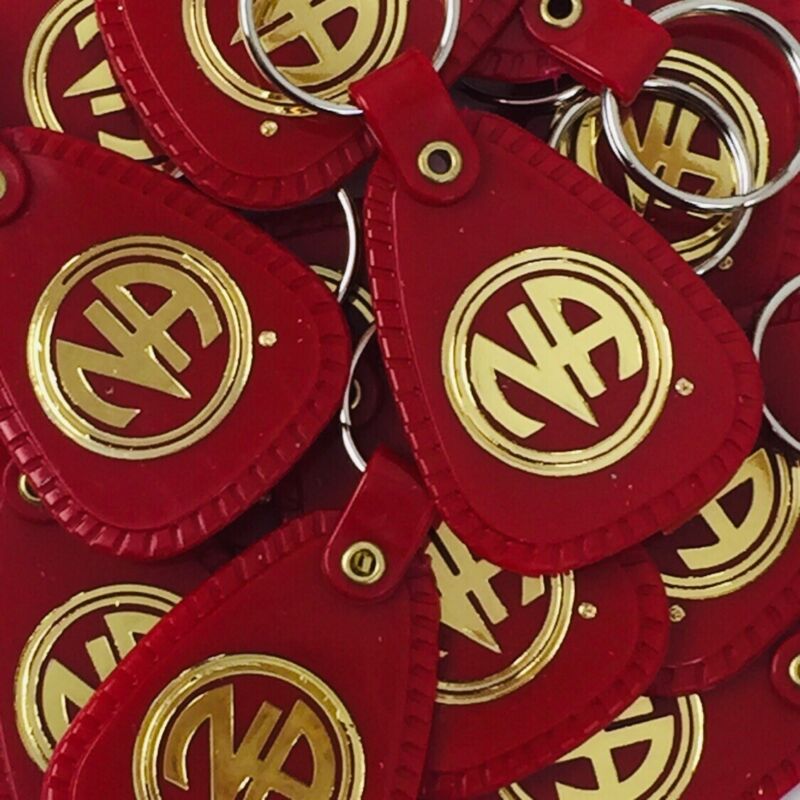 NARCOTICS ANONYMOUS  NA KEY TAG Red 90 Days Recovery 12 Piece English