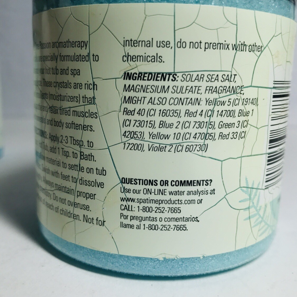 Lot of 2 Jars Spa Time Passion Aromatherapy Bath Spa Hot Tub Bath Crystals 11oz