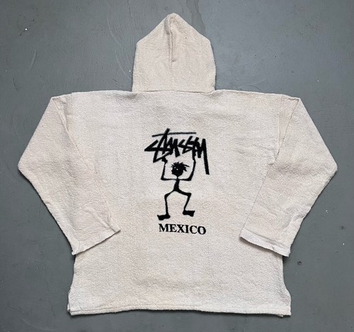 トップス Stussy mexican hoodie Vintage RARE Stussy Skateboard Surf Mexican Hoodie Black