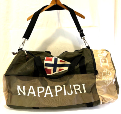 Brand New VTG Napapijri Equator Weekend Bag Duffel Olive Khaki XL Canvas Y2K