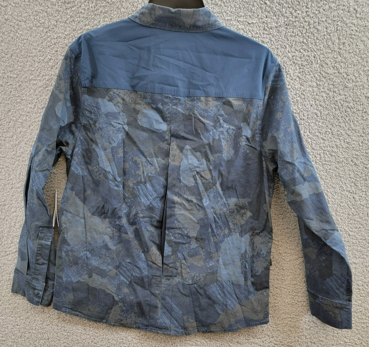 BASS OUTDOOR Ripstop Utility Shacket Men's M Rock Camo/Navy Blazer Button Snap - Picture 13 of 19