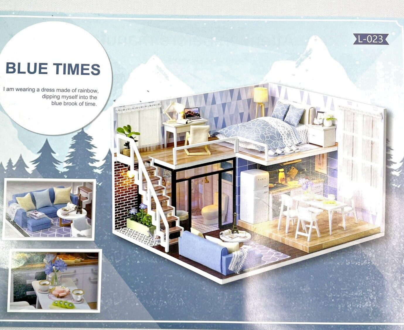 ドールハウス　ハンドメイド1/12　NO.73　✩Christmas✩ Christmas Street❤Book Nook Series] Miniature Dollhouse