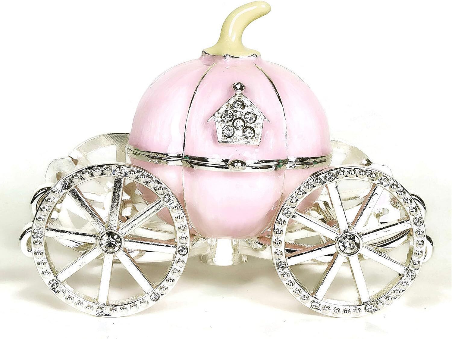Bejeweled Enameled Trinket Box Pink Princess Cinderella Crystal Pumpkin Carriage Bejeweled Enameled Trinket Box Pink Princess Cinderella Crystal Pumpkin Carriage