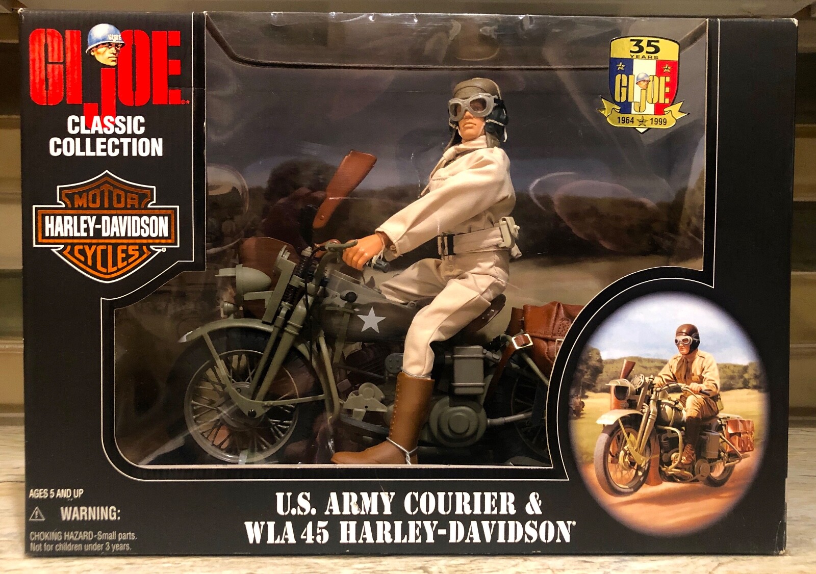 ミリタリー GI JOE U.S. ARMY COURIER HARLEY DAVIDSON Hasbro GI Joe Classic Collection U.S. ARMY COURIER & WLA 45
