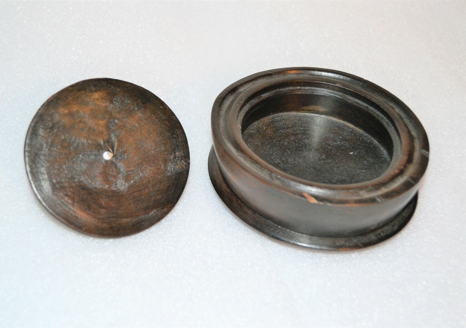 Primitive Ironwood Hand Carved Lidded Whale Bowl Oblong         z2