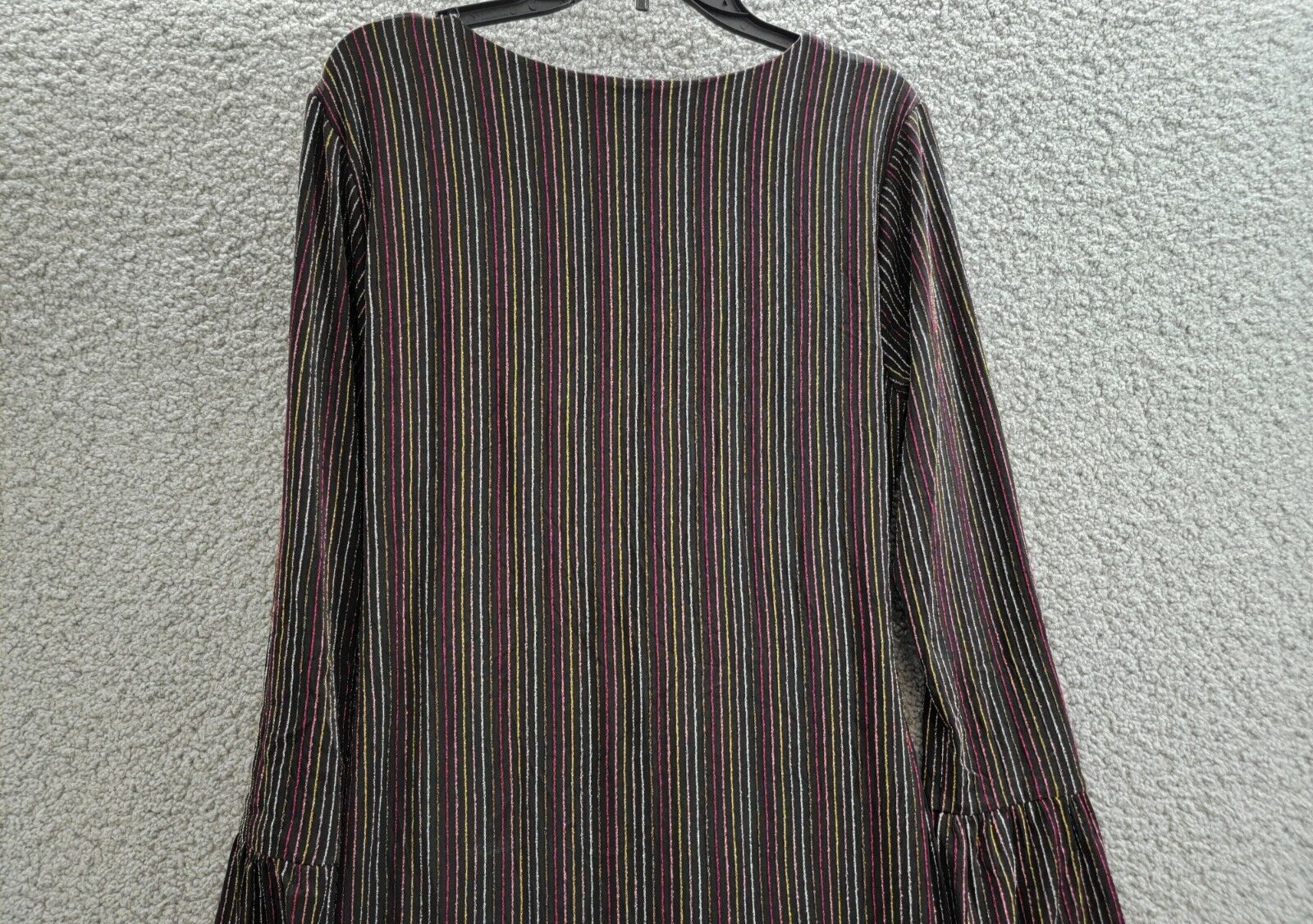 French Connection Paula Keyhole Midi Dress Women's XL Blackout Multi Round Neck - Picture 11 of 16