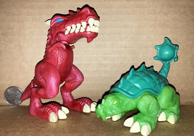 Two Crayola Create To Destroy Dino Stamp Mold Destruction Dino Action Figures