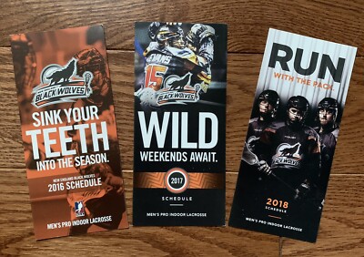New England Black Wolves 2016 2017 2018 Pocket Schedules - Pro Box Lacrosse
