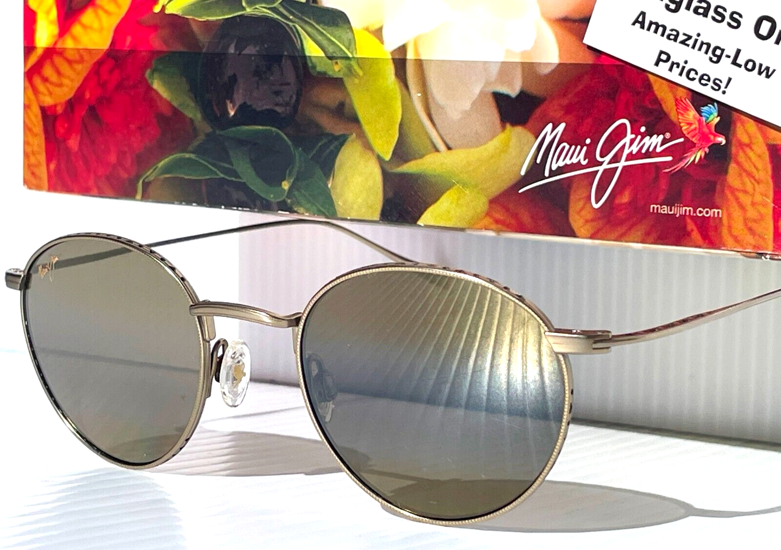 Pre-owned Maui Jim North Star Gold Titanium Polarized Bronze Lens Sunglass H757-16m