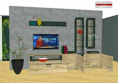 Wohnwand Anbauwand Hartmann RUNA Kerneiche Kombi 24 NEU