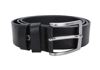 CINTURA UOMO ARTIGIANALE VERA PELLE NERO CINTA CASUAL ELEGANTE 100% MADE ITALY