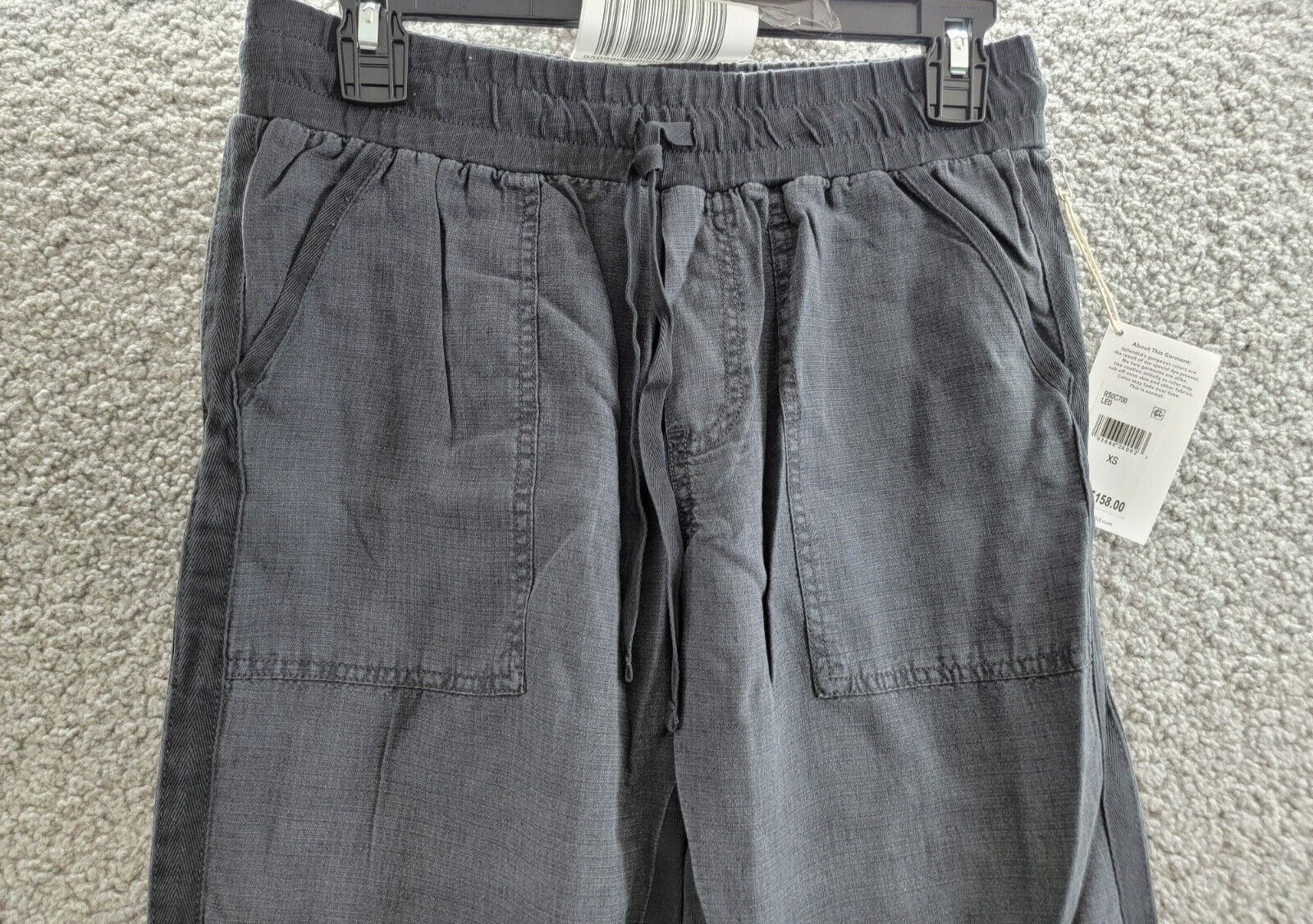 Splendid Lakeside Linen Blend Drawstring Jogger Pants Womens XS Lead Side Pocket - Picture 3 of 16