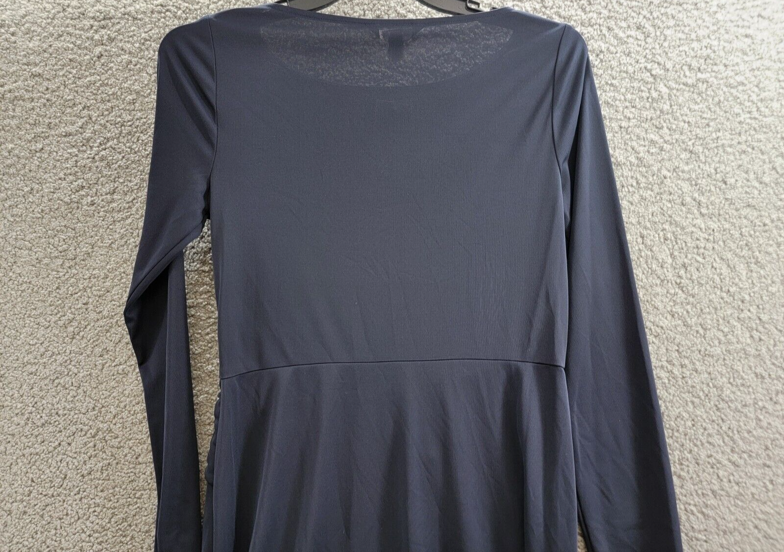 Lauren Ralph Lauren Buckle-Trim Stretch Jersey Dress Women's 8 Navy Long Sleeve - Picture 11 of 16