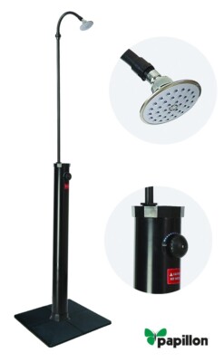 DOCCIA SOLARE CON BASE DA GIARDINO CON MISCELATORE SERBATOIO 9 lt PAPILLON