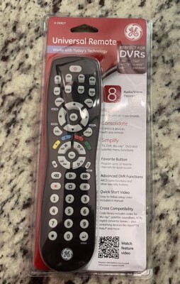 GE Universal Remote Control, Simple Setup, 8-Device, Black, New Sealed  24927