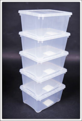 5er Set Klarsichtbox mit Deckel - transparent - Aufbewahrungsbox Box Allzweckbox