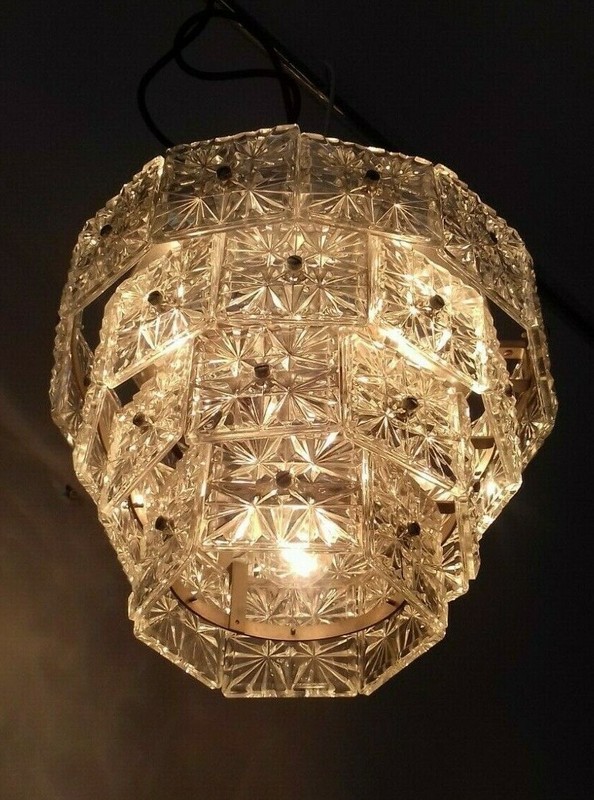 Lustre Type Kinkeldey Vintage Chandelier 70'S Ã35cm