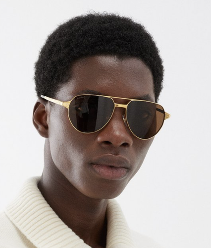 CARTIER CARTIER CT0461S-004 GOLD GOLD BROWN SUNGLASSES