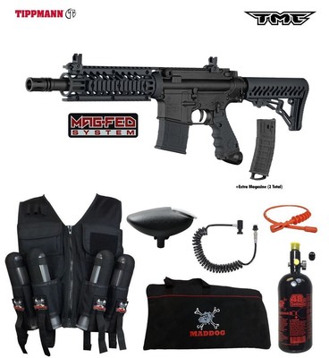Tippmann Maddog TMC MAGFED LT HPA Sport Vest Paintball Gun Package