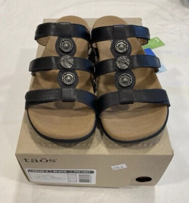 Taos PRIZE 4 In Black In Size US 10 Best Selling-Go Anywhere Sandal! NEW IN BOX!