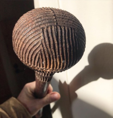 Old Antique Chokwe African Zulu Knobkerrie Throwing Club Staff