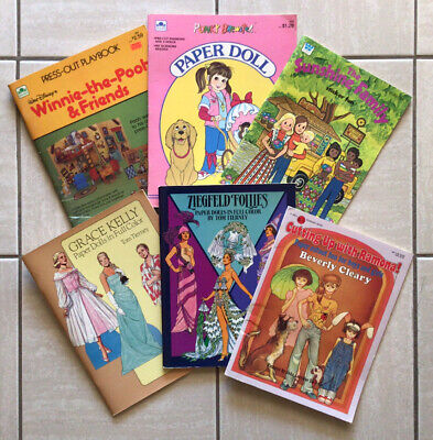Vintage  Paper Dolls, Sticker, & Press-Out Books  ~ Collection Of Six (6) Books