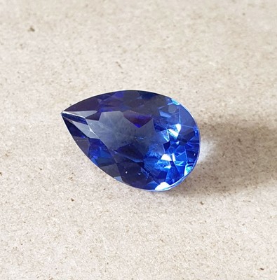 10.21 Ct Flawless Lab Grown Blue Tanzanite Pear Cut AAA Quality Loose Gemstone