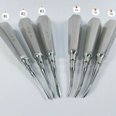 Dental Straight/Curved Tip Elevator Extracting Luxating Apical Loosen 6 Sizes 