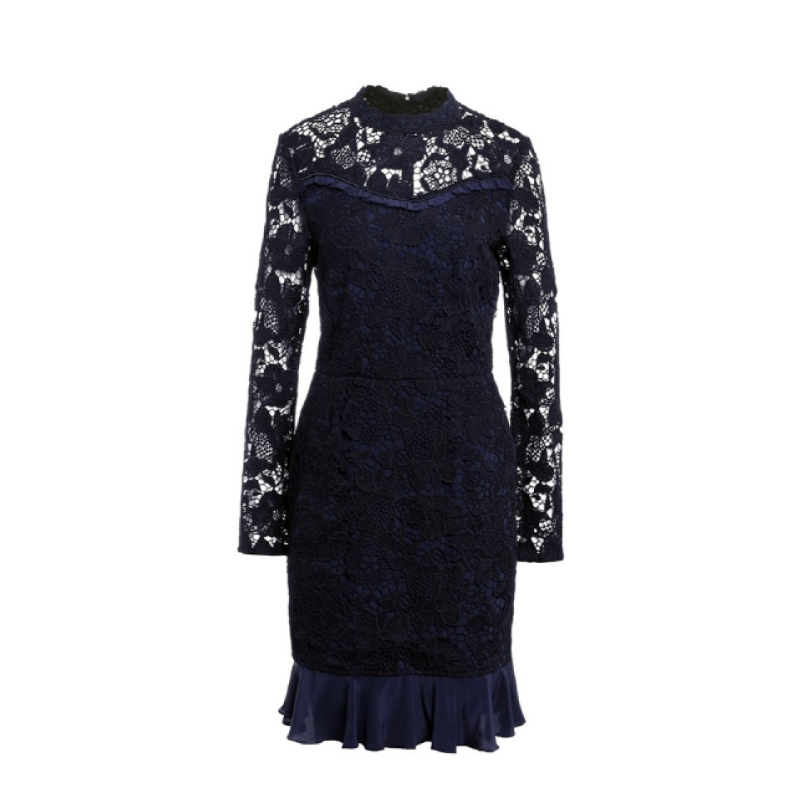 Pre-owned Markus Lupfer Floral Lace Lana Dress / Dr860 In Navy