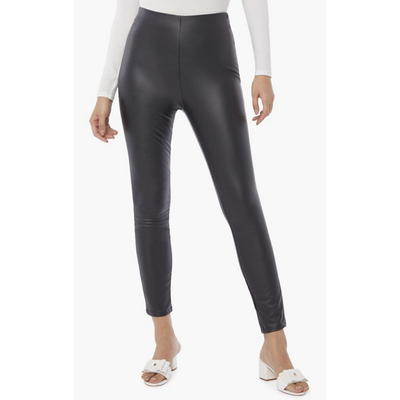 Just Fab High Rise Faux Leather Leggings, Size L