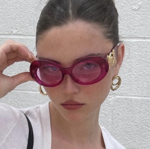 Pre-owned Versace Ve4426bu-5334-5-54 Pink Sunglasses