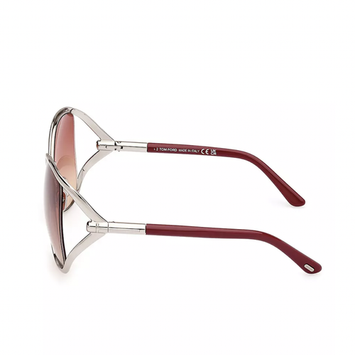 Pre-owned Tom Ford Ft1091-16t-62 Silver Brown Sunglasses