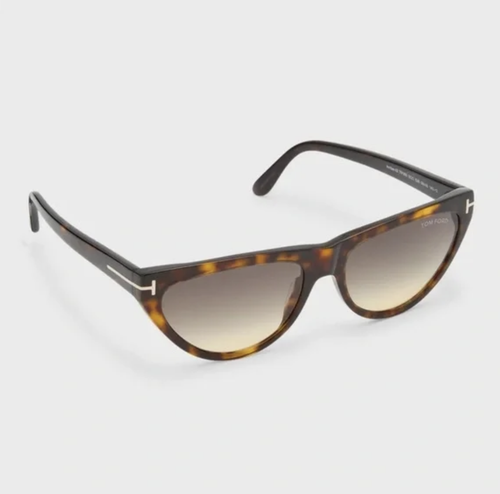 Pre-owned Tom Ford Ft0990-52b-56 Dark Havana Sunglasses In Gray