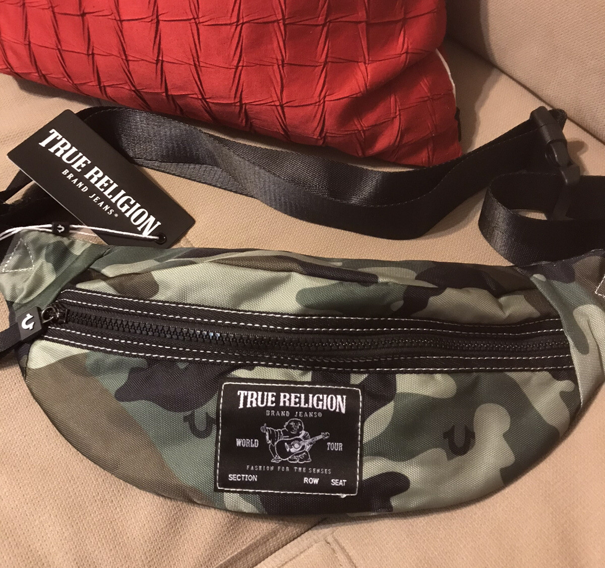 NWT True Religion Hip Sack Logo Belt 